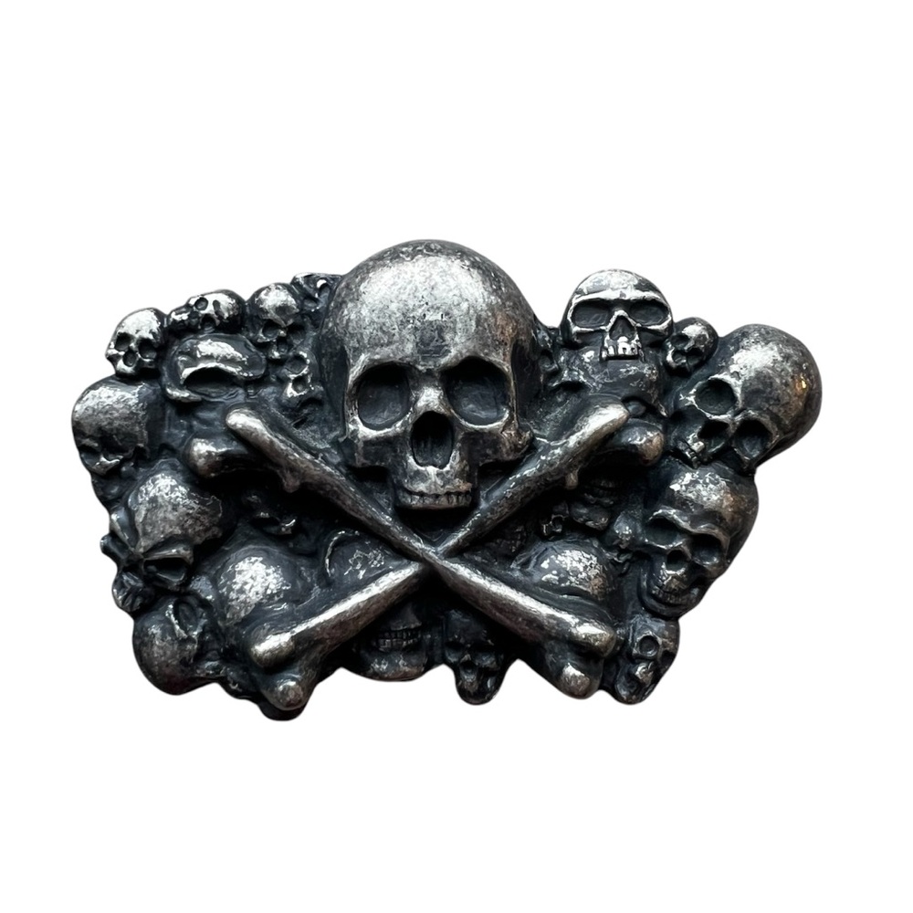 90’s Vintage Silver Skull Belt Buckle
